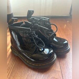Dr Martens Kids Black Combat Boots Size 6